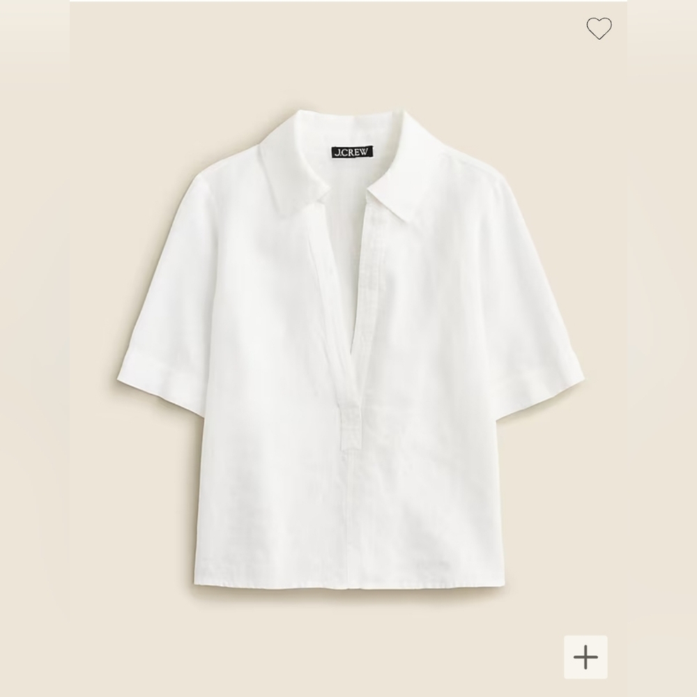 J. Crew Bungalow popover top in linen, size XS - Picture 4 of 13